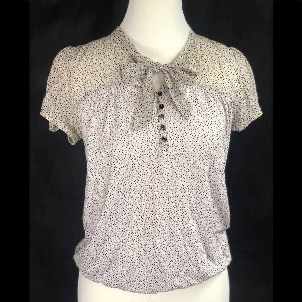 Loft polka dot silk & cotton top